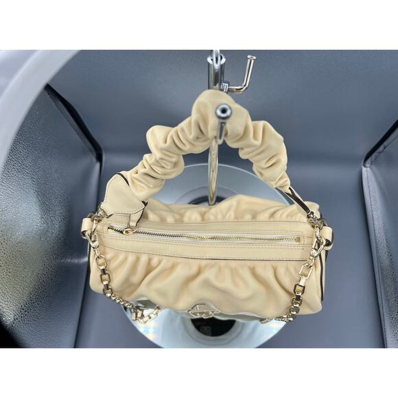 MANU ATELIER Cylinder Ruched Shoulder Bag in Vanilla calf skin leather - Picture 5 of 12